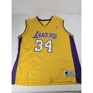 Vintage 90s Shaquille O'Neal #34 Los Angeles Lakers Champion Jersey Mens Size 44